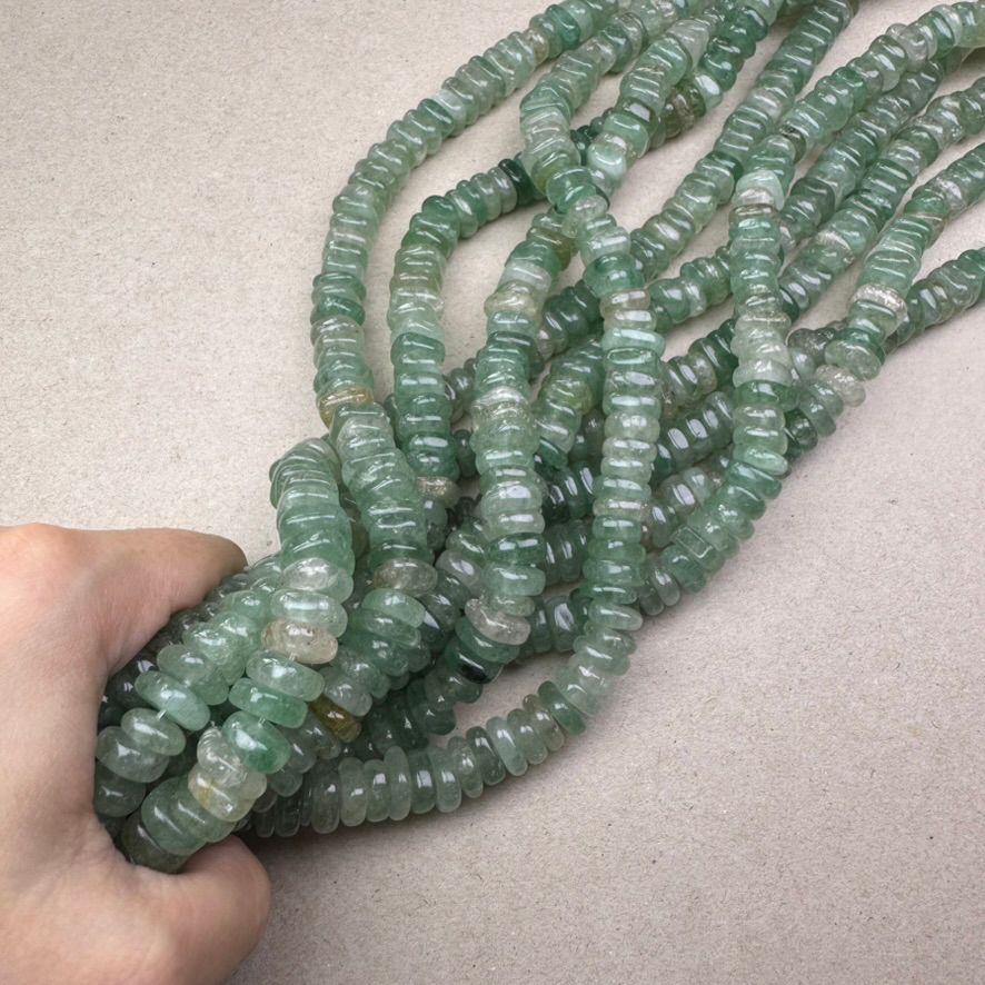 Piedra Natural Aventurina Verde Nuggets Cubos Chatos 9-13 x 8-12 x 3-6 mm