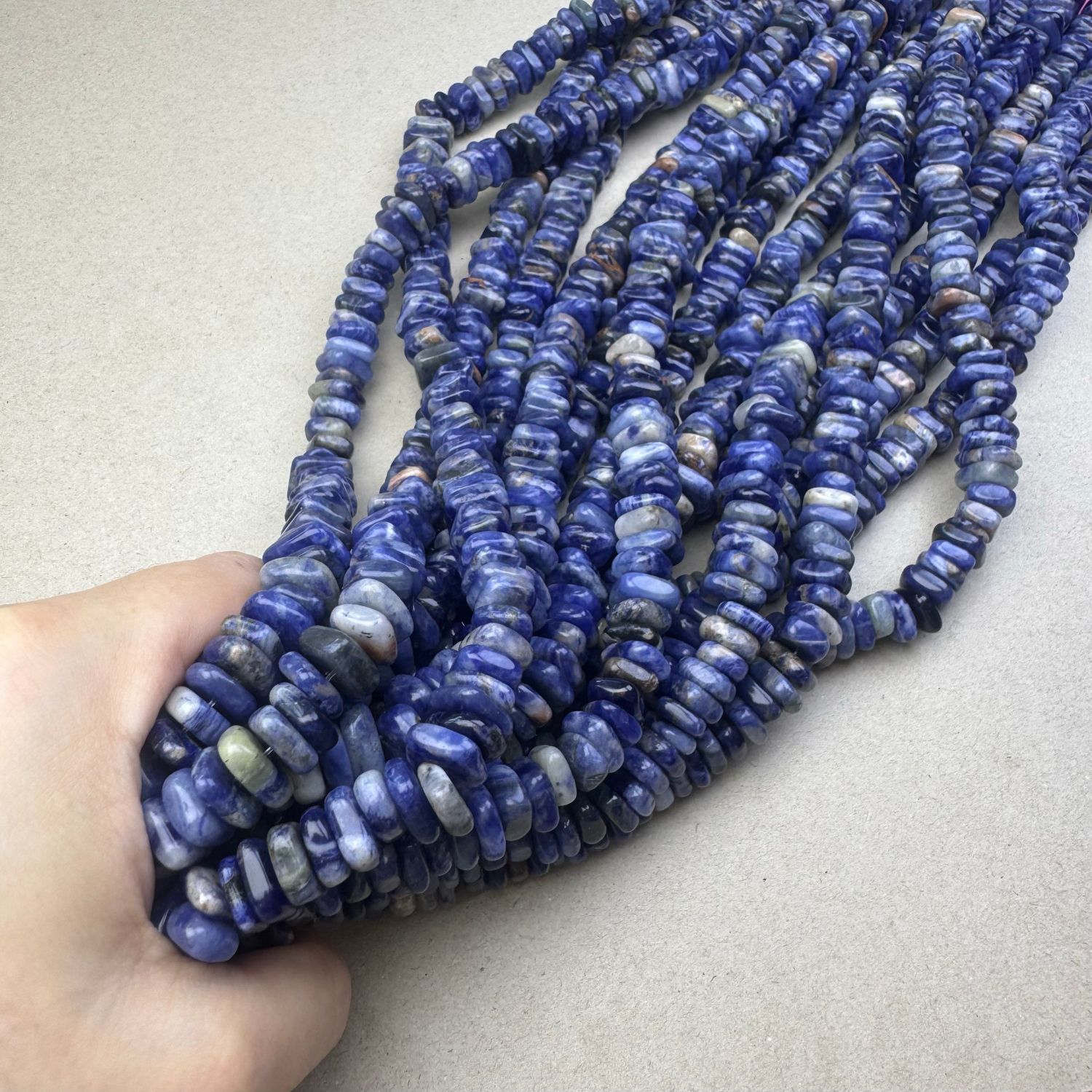 Piedra Natural Sodalita Nuggets Cubos Chatos 9-13 x 8-12 x 3-6 mm