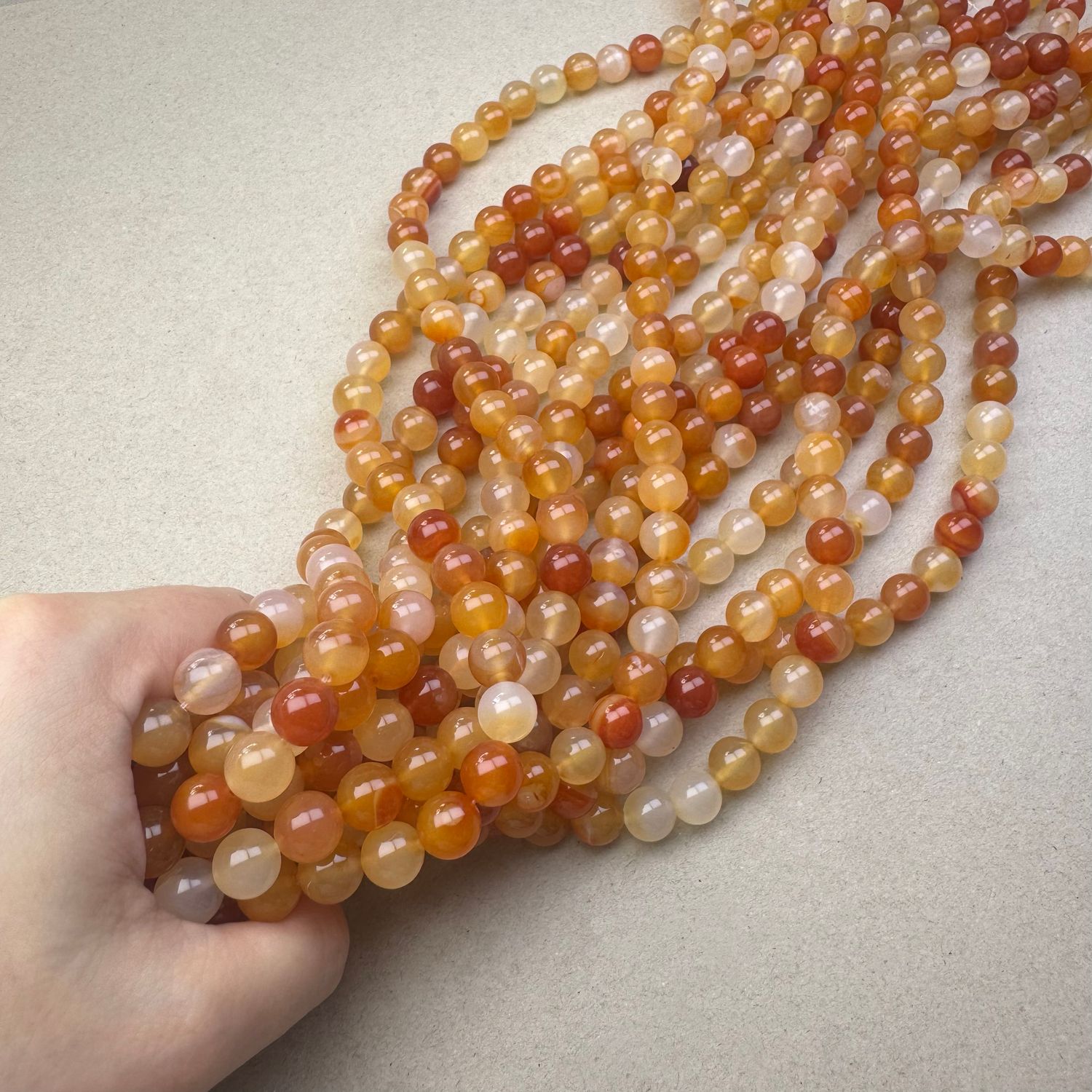 Piedra Natural Agata Cornalina Redonda 10 mm