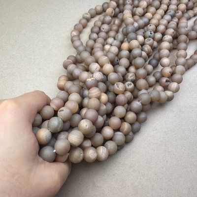 Piedra Natural Agata Druzy Redonda Esmerilada 12 mm Arena