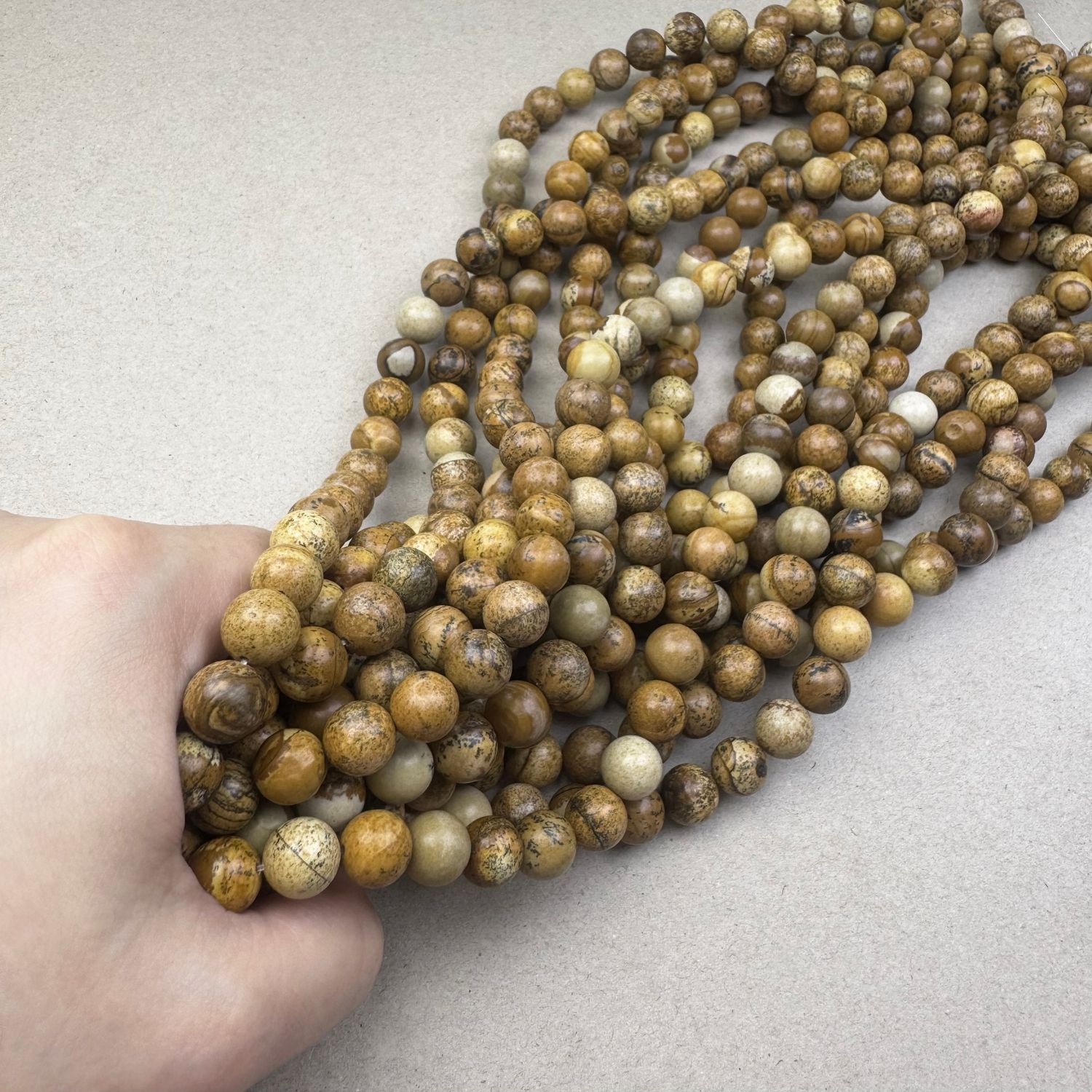 Piedra Natural Jaspe Picture Redondo 10 mm