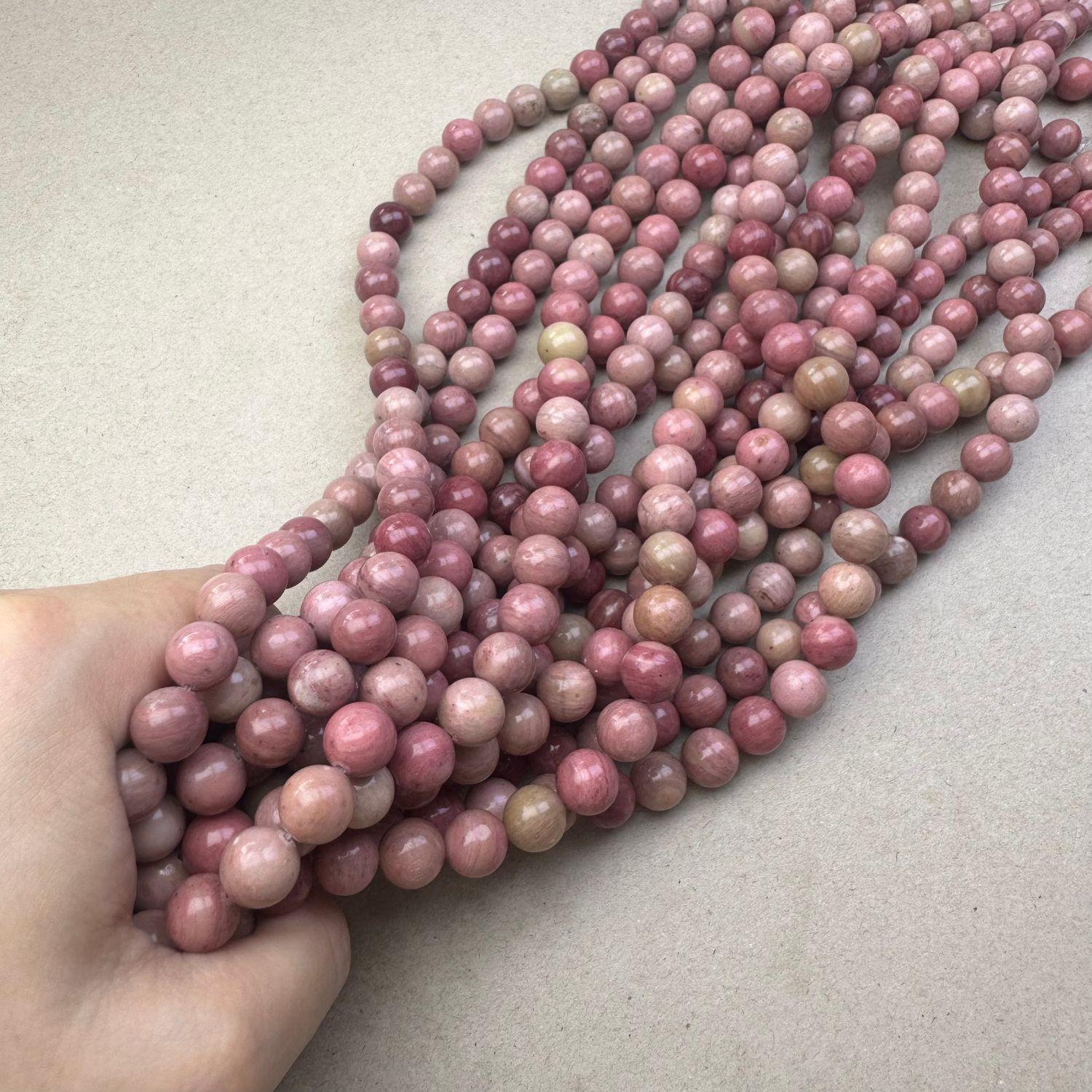 Piedra Natural Rodocrosita Redonda 10 mm