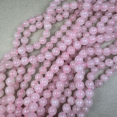 Piedra Natural Cuarzo Rosa Redondo 10 mm