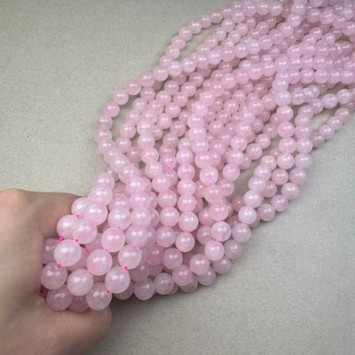 Piedra Natural Cuarzo Rosa Redondo 10 mm Piedra Natural Cuarzo Rosa Redondo 10 mm