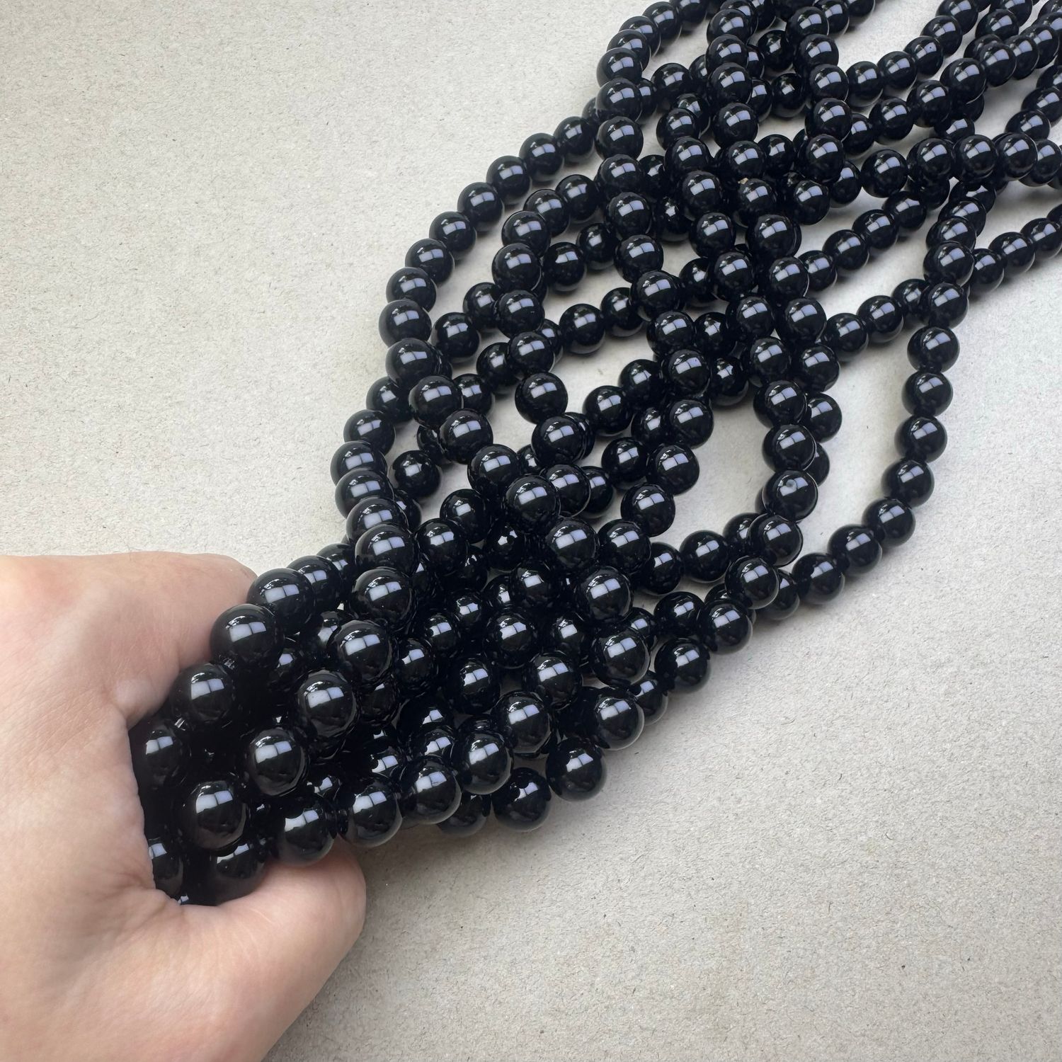 Piedra Natural Obsidiana Negra Redondo 10 mm