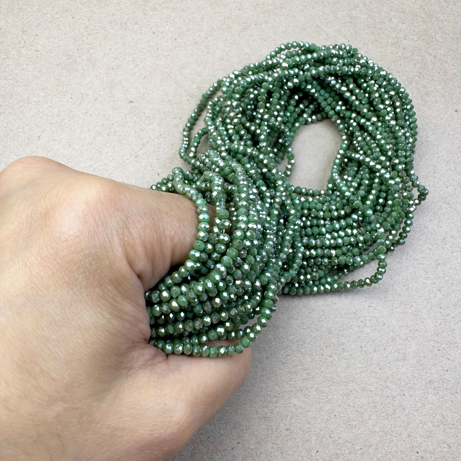 Cristal Dona Facetada Opaca Lustre 3 x 2.5 mm Aqua Seco