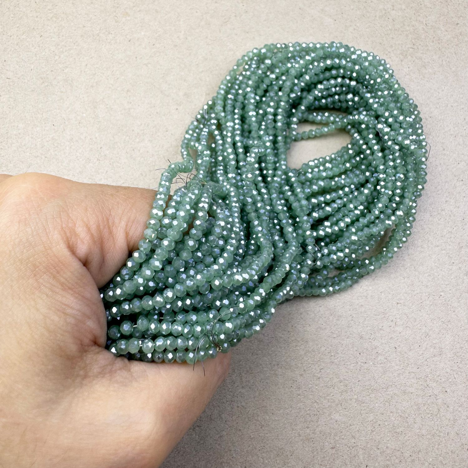 Cristal Dona Facetada Jelly Lustre 3 x 2.5 mm Verde Menta