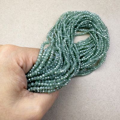 Cristal Dona Facetada Jelly Lustre 3 x 2.5 mm Verde Menta