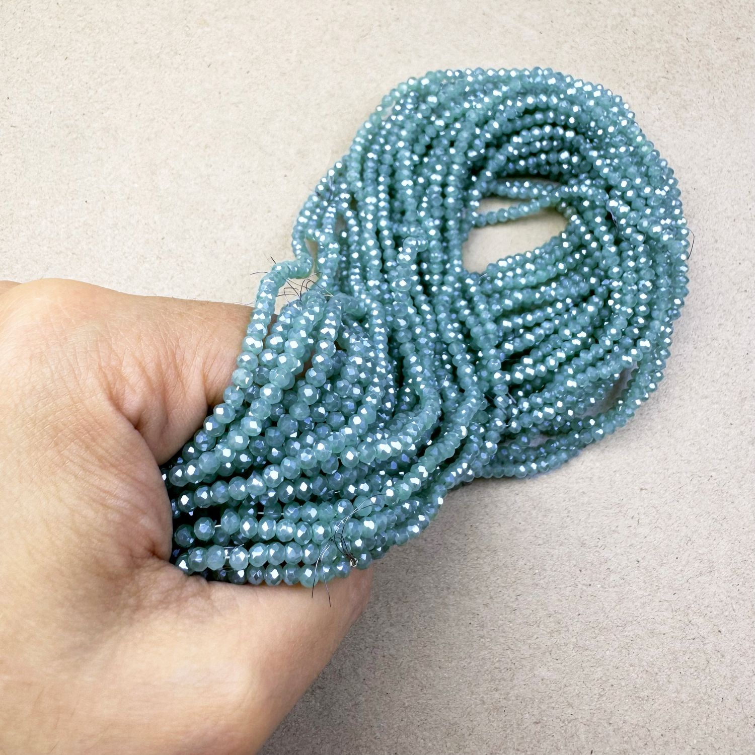 Cristal Dona Facetada Jelly Lustre 3 x 2.5 mm Celeste