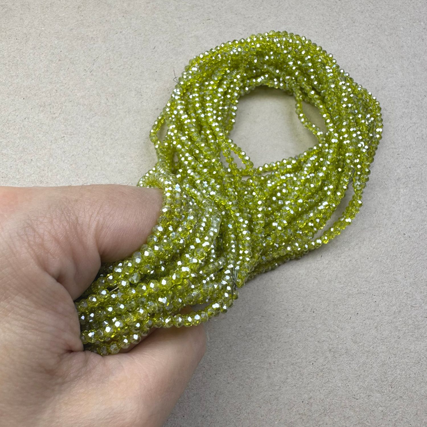 Cristal Dona Facetada Transparente Lustre 3 x 2.5 mm Verde Lima