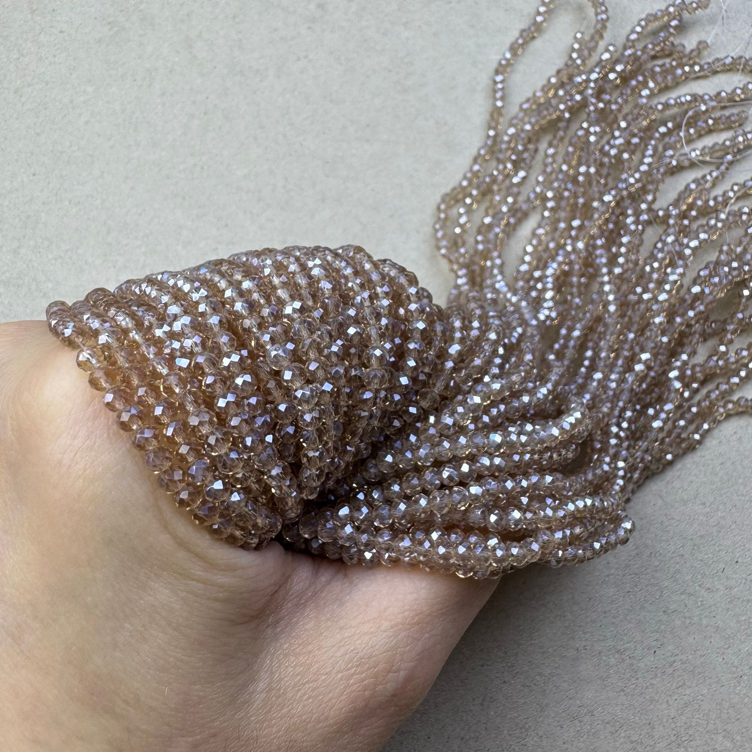 Cristal Dona Facetada Transparente Lustre 3 x 2.5 mm Tostado