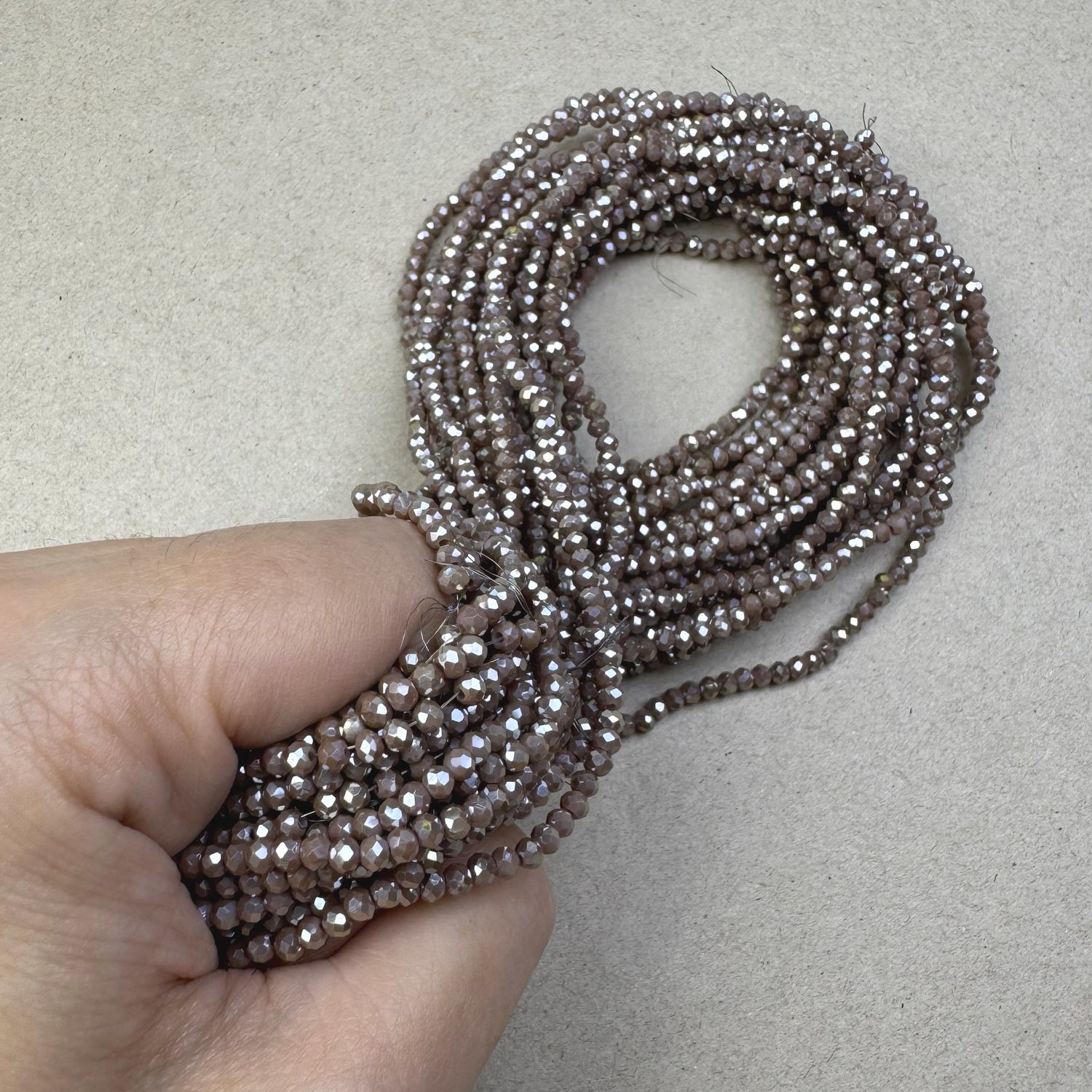 Cristal Dona Facetada Opaca Lustre 3 x 2.5 mm Marrón Siena