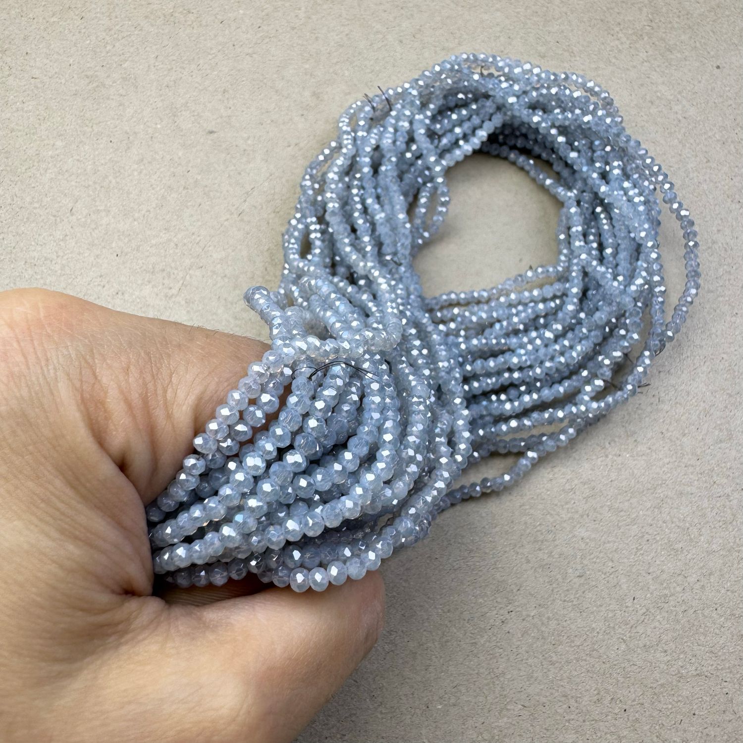 Cristal Dona Facetada Jelly Lustre 3 x 2.5 mm Gris Hielo