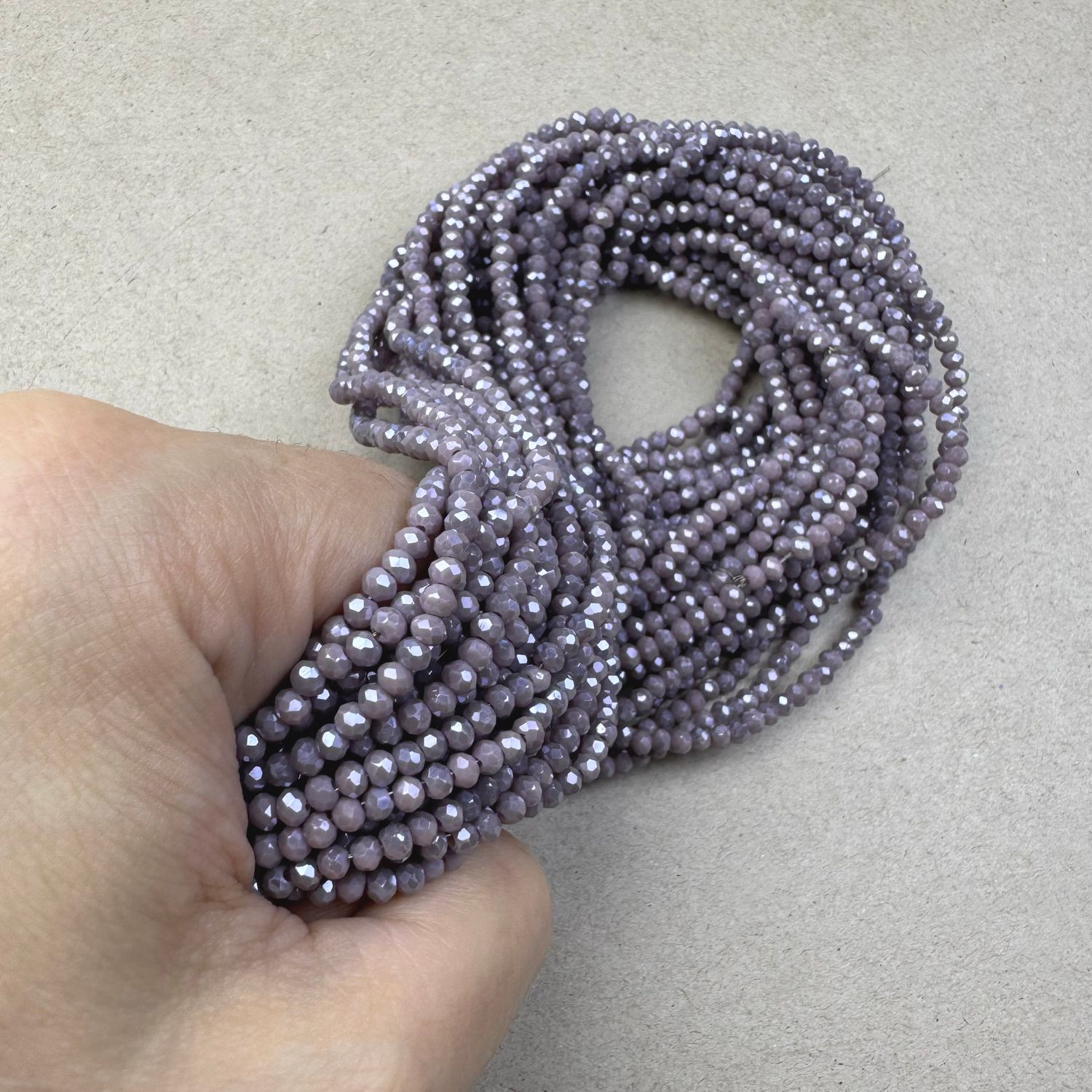 Cristal Dona Facetada Opaca Lustre 3 x 2.5 mm Morado