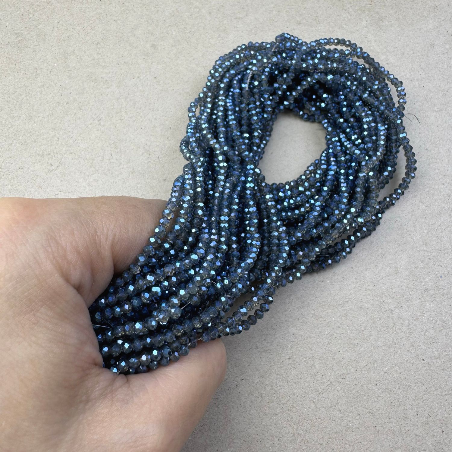 Cristal Dona Facetada Transparente Lustre 3 x 2.5 mm Azul Piedra