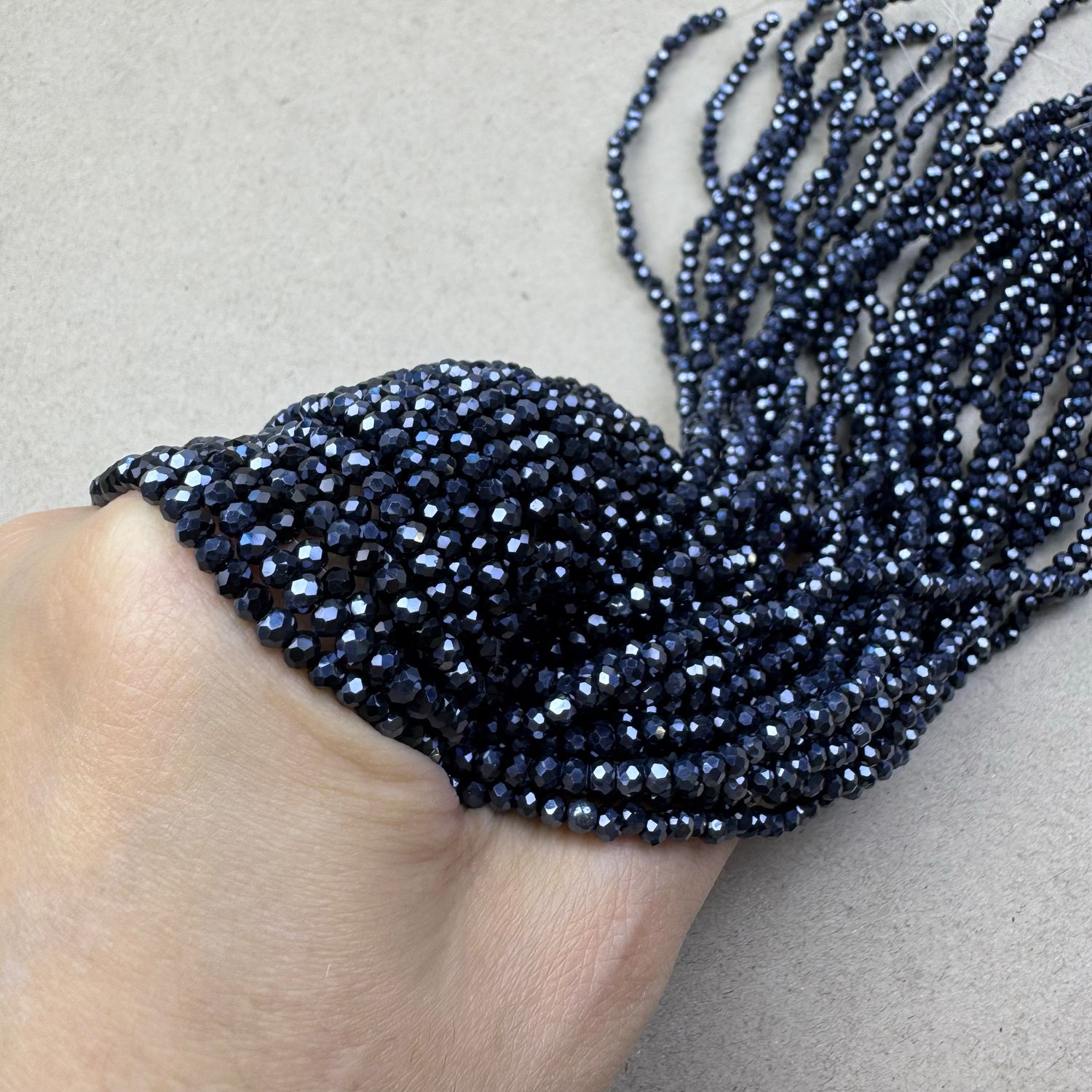 Cristal Dona Facetada Opaca Lustre 3 x 2.5 mm Negro