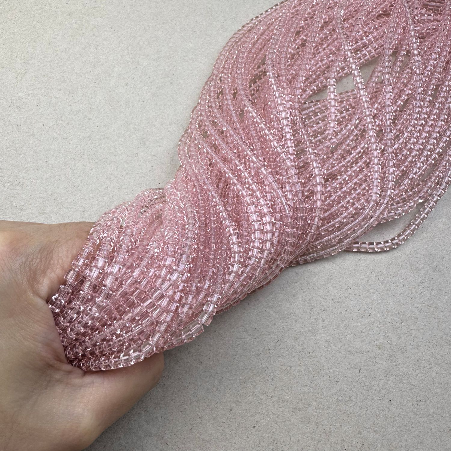 Vidrio Barril Transparente 4.5 x 3.5 mm Rosa