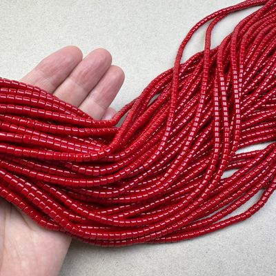 Vidrio Barril Opaco 4.5 x 3.5 mm Rojo