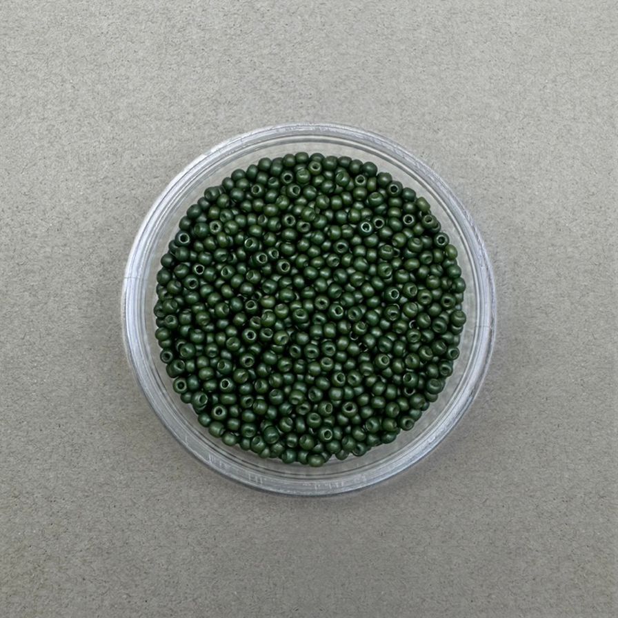 Mostacilla Redonda Calibrada 11/0 (2.3 x 1.5 mm) Metalizada Mate Verde Oscuro