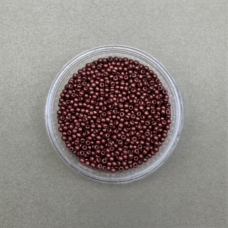 Mostacilla Redonda Calibrada 11/0 (2.3 x 1.5 mm) Metalizada Mate Granate