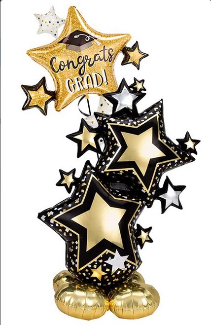 Gold Star Graduate Airloonz Bouquet