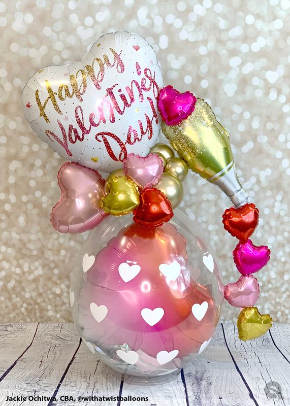 Champagne &amp; Hearts Bubble Balloon