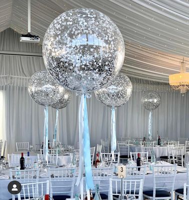 Confetti and Tassles Centerpieces