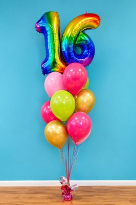 Helium Number Stack Bouquets