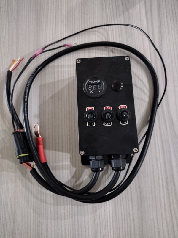 waterproof 12v switch box pre wired w/volt meter