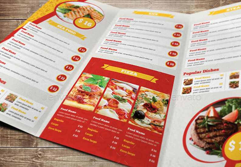 A3 Folded menus