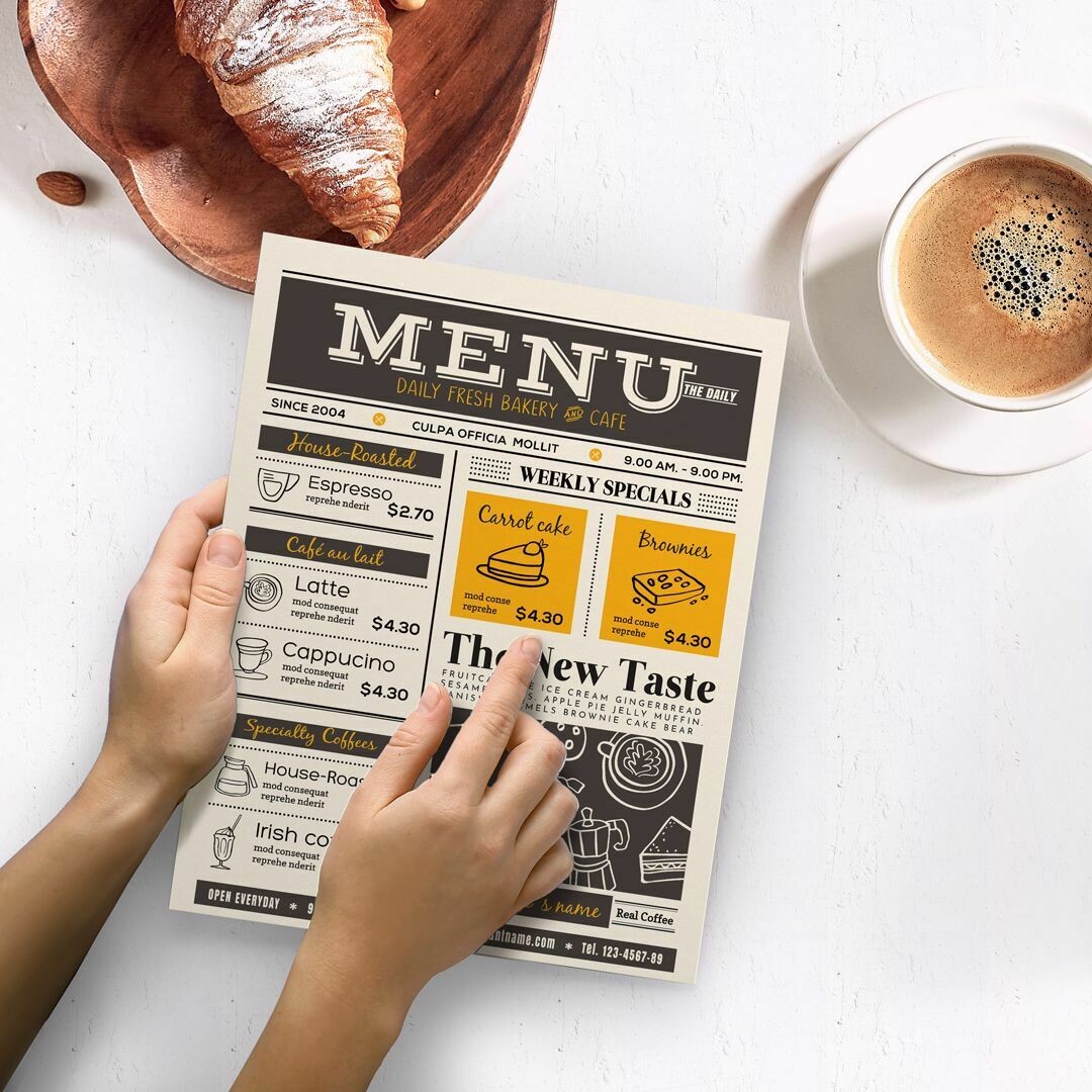 A4 Disposable Menus