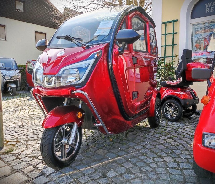 E-Kabinenroller AS-6000 Premium, 45 km/h oder 25 km/h, 615 km, Dreirad, Miniauto, Mofaauto, Mopedauto, Neuwertig