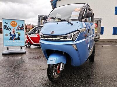 E- Kabinenroller J1 Premium blau gebraucht | 25 km/h oder 45 km/h * Mopedauto, Microcar, Elektromobil