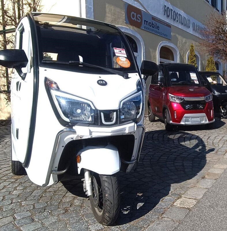E- Kabinenroller AS-6000 1.0 weiß gebraucht | 25 km/h oder 45 km/h * Mopedauto,  Microcar, Elektromobil