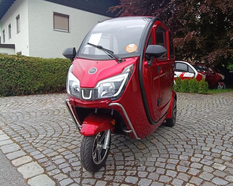 Kabinenroller AS 6000 1.0 rot gebraucht - 45 km/h oder 25 km/h - Mopedauto, Microcar, Elektromobil