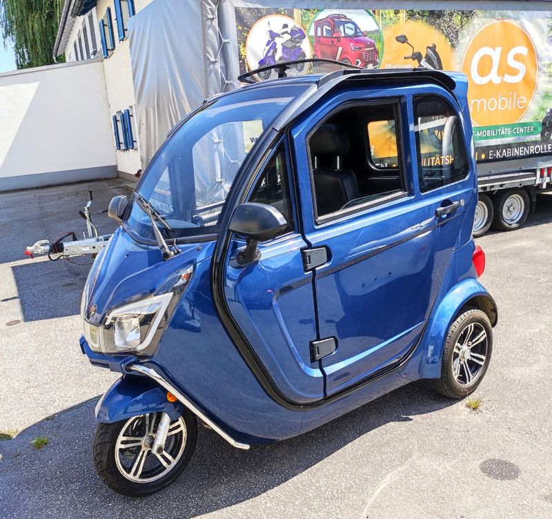 Kabinenroller AS 6000 1.0 blau gebraucht - 45 km/h oder 25 km/h - Mopedauto, Mofa Auto, Microcar, Elektromobil