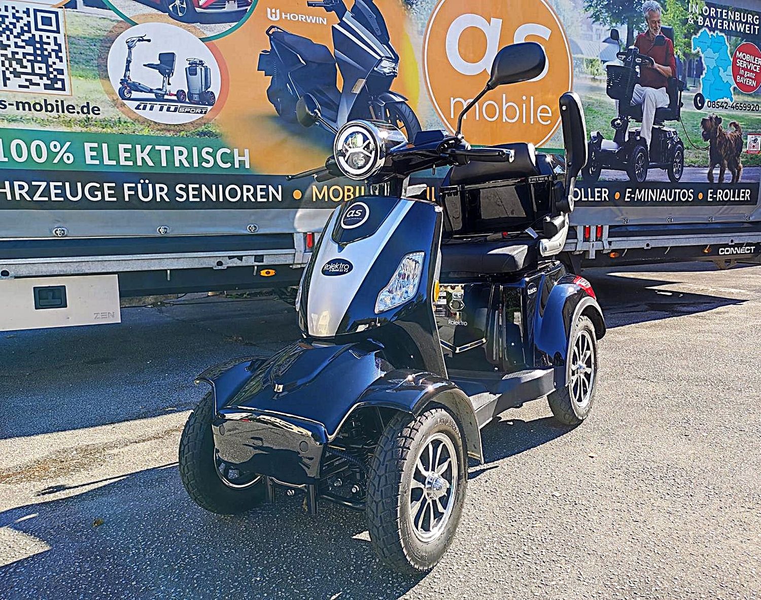 Elektromobil Rolektro Quad V3 Lithium schwarz | Neuwertig | 25 km/h * Mofa, Seniorenmobil, 4-Rad