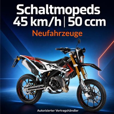 50ccm Schaltmopeds (45 km/h) – Enduro & Supermoto Neufahrzeuge