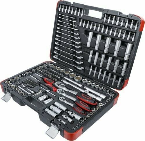 kraftmann maletín 1/2" 3/8" 1/4" 176 pzs