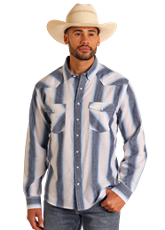 Panhandle Mens Long Sleeve Stripe Snap. PMN2S05758, XS-5X: S