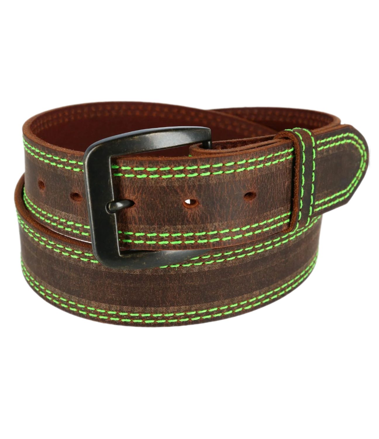 Heritage Crazyhorse Green Stitching Belts # 2122 New Style, Belts Adult: 30