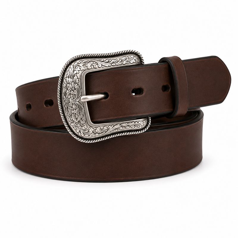 3D Classic Brown Leather Belt D1492