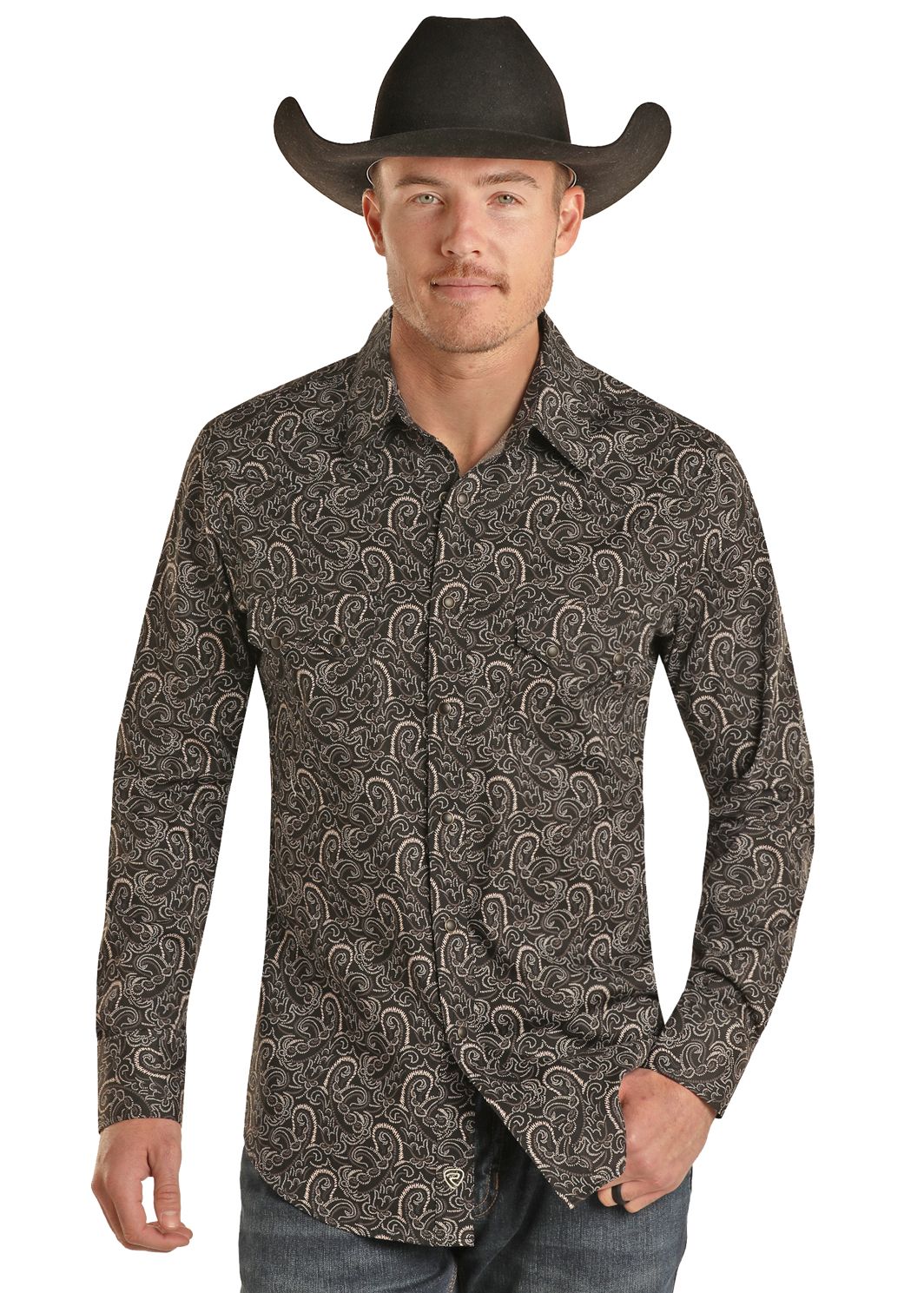 Rock & Roll Mens Long Sleeve Snap BMN2S02161, XS-5X: S