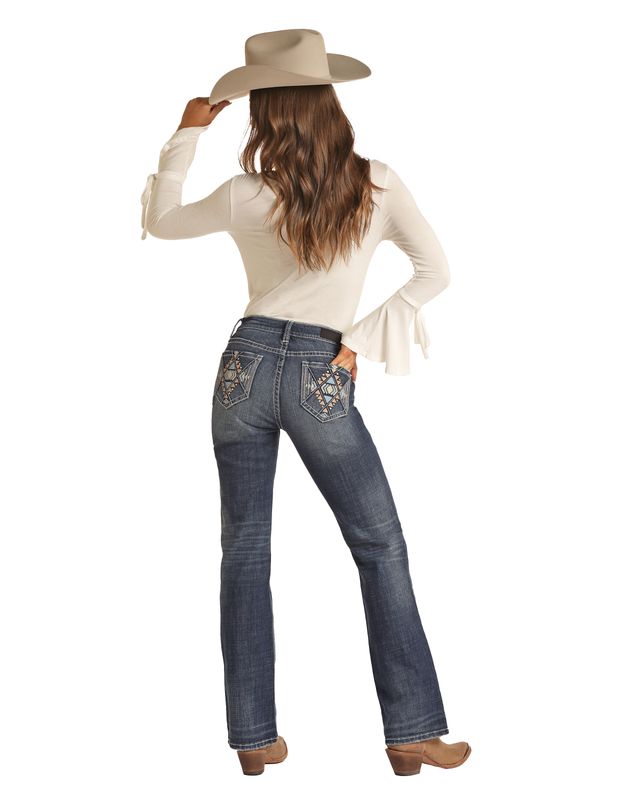 Rock & Roll Denim Womens Jeans Aztec Pocket RRWD4MRZPY Rock & Roll Denim Womens Jeans Aztec Pocket RRWD4MRZPY
