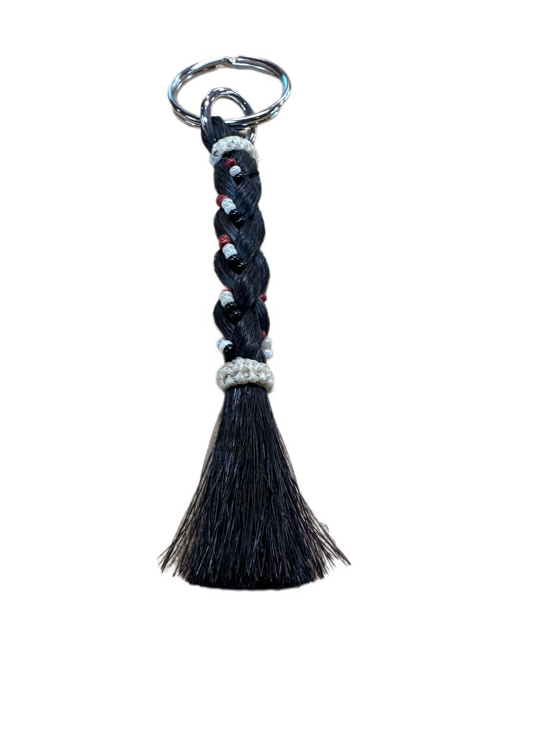 Austin Accent Horsehair Key Chain w/Beads HH82-S