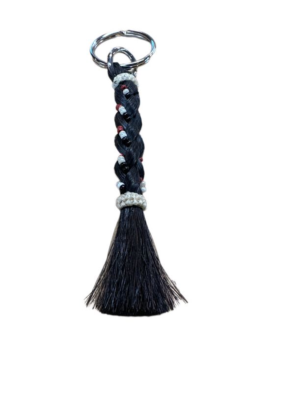 Austin Accent Horsehair Key Chain w/Beads HH82-S