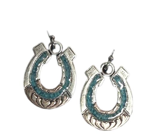 Montana Silver Inner Turquoise Horseshoe ER5852