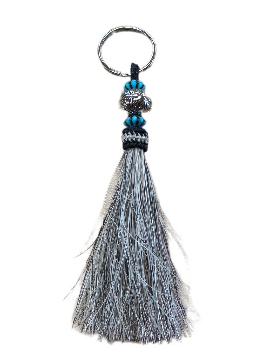 Austin Accent Horsehair Keychain w/Beads KC-01