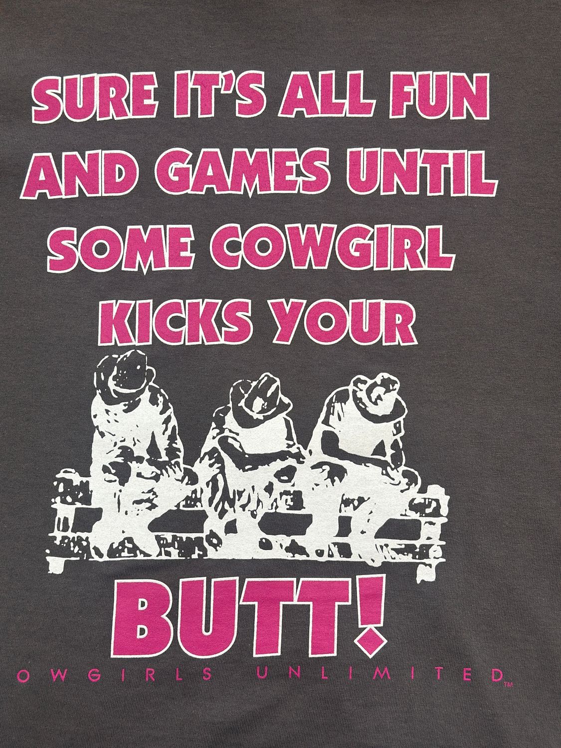 Moss Bros. Graphic T-Shirt Kick Butt Charcoal CG-1119, XS-5X: Medium