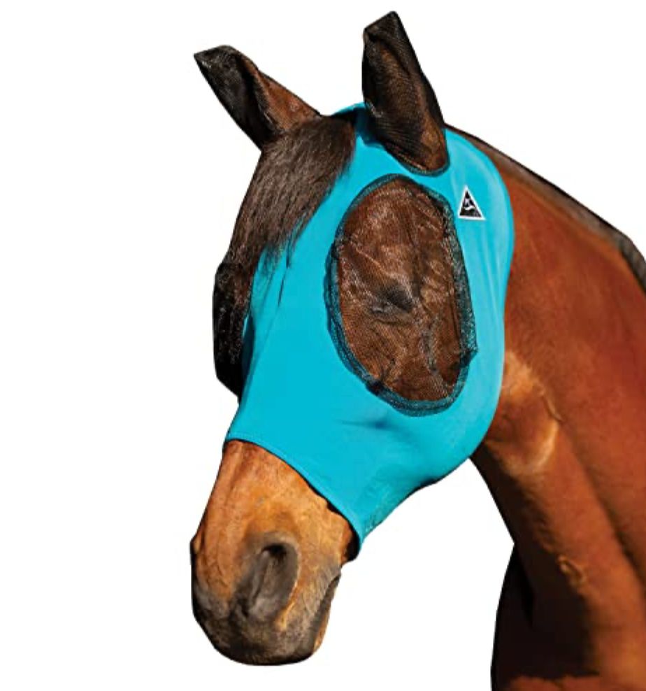 Professional Choice Pacific Blue Lycra Comfort Fit Fly Mask  CFM-PAC, Fly Mask: Pony